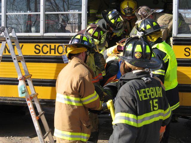 Bus Rescue removing patient
